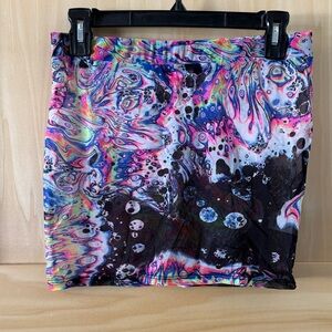 iHeartRaves Acid Splash Mesh Mini Skirt